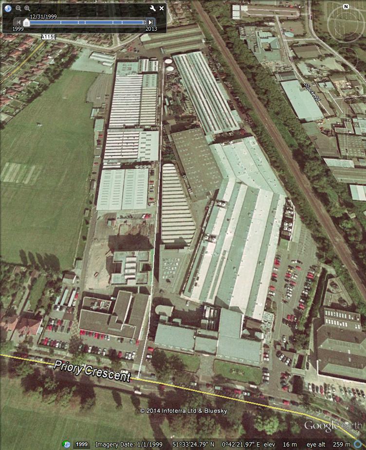 The Priory Crescent site in 1999