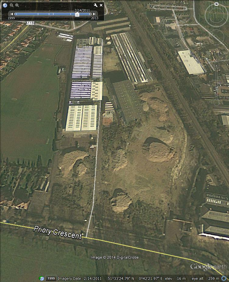 The Priory Crescent site in 2011