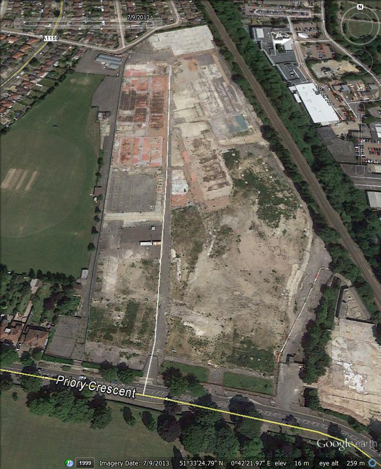 The Priory Crescent site in 2013