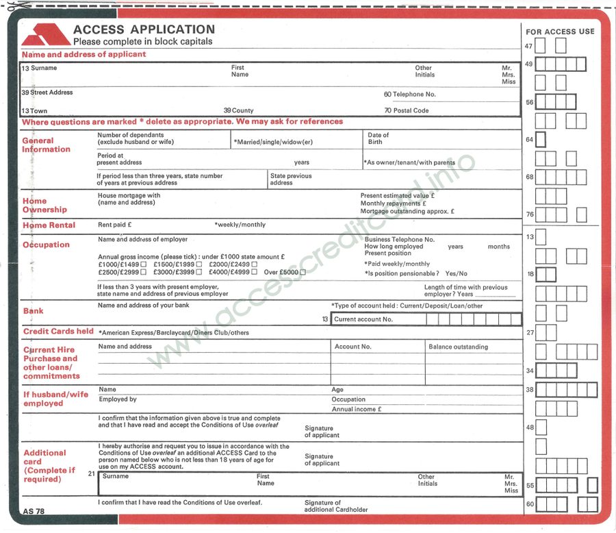 Access application – please complete in block capitals