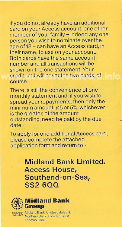 If you do not already have an additional card on your Access account…
